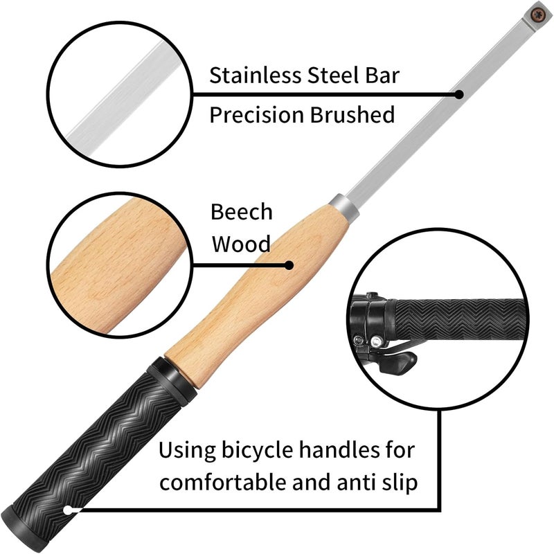 DEEFIINE 18.3" Full Size Carbide Tip Wood Lathe Turning Tool Kit, Lathe Roughing and Finishing Tool with Diamond Round Square Carbide Inserts for Woodturning （4pcs - Image 3